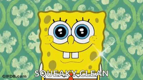 SpongeBob SquarePants Smiling Squeaky Clean GIF