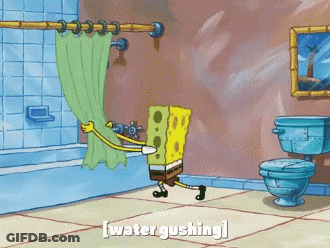 Spongebob Squarepants Splashing Water GIF