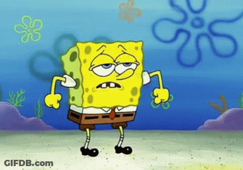 SpongeBob SquarePants Standing In Sand With Flower GIF