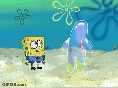 SpongeBob SquarePants Standing Next To Bubble GIF