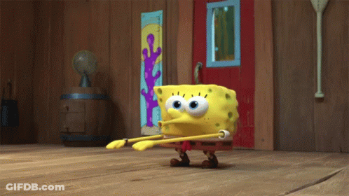 SpongeBob SquarePants Standing On Wooden Floor GIF