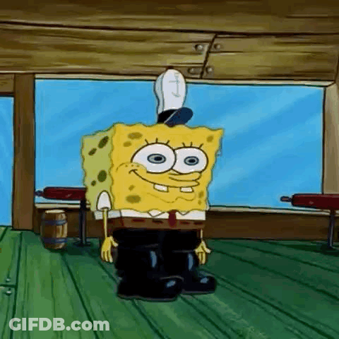 SpongeBob SquarePants Standing With Hat GIF
