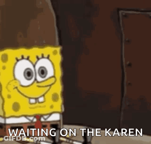 SpongeBob SquarePants Waiting On Karen Holding Toothpaste GIF