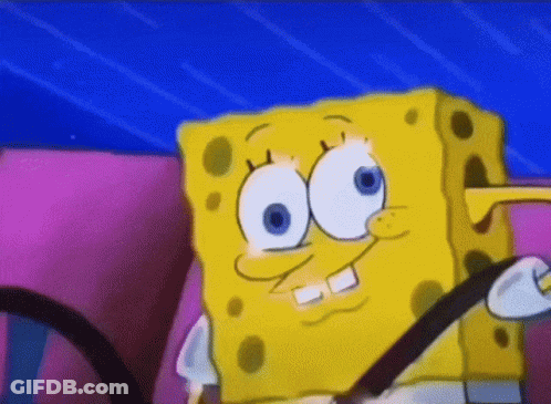 SpongeBob SquarePants Wearing Seatbelt In Car GIF