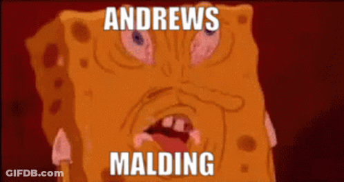 Spongebob Squarepants With Andrews Malding On Face GIF