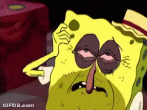 Spongebob Squarepants With Hat Looking Tired GIF