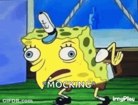 Spongebob Squarepants With Hat Mocking GIF