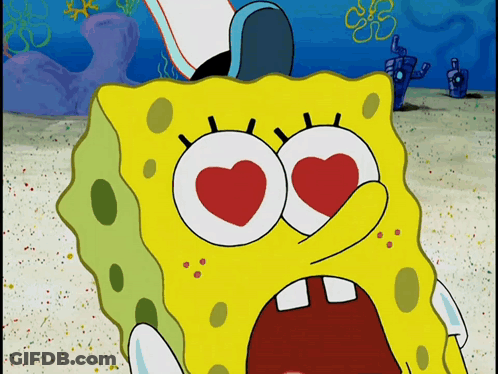 SpongeBob SquarePants With Heart-Shaped Eyes GIF