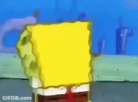 Spongebob Squarepants With Yellow Block In Water GIF