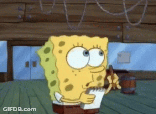 Spongebob Squarepants Writing With Pen GIF