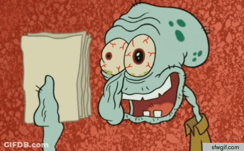 Spongebob Squidward Tentacles Study Burn Out Funny GIF