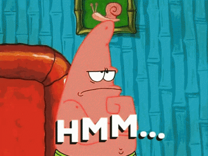 SpongeBob Squidward Thinking Hmm GIF