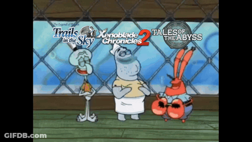 Spongebob Standing By Tales Of The Abyss Window GIF
