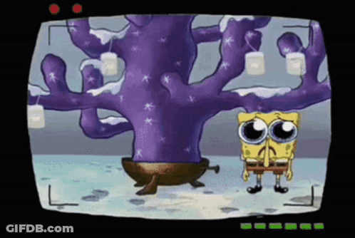 SpongeBob Standing In Front Of Tree GIF