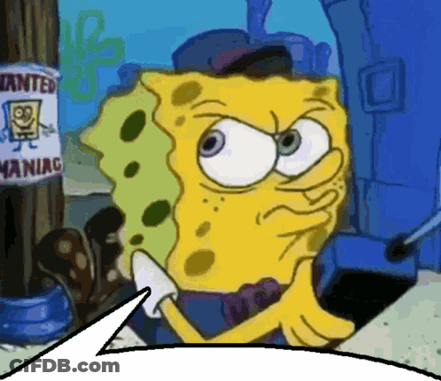 SpongeBob Standing In Front Of Wanted Poster GIF