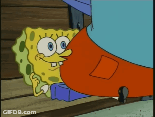 SpongeBob Standing Next To Another Cartoon Character GIF