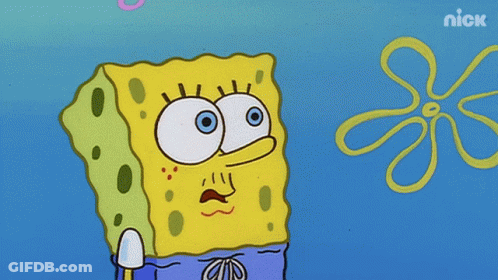 SpongeBob Standing Next To Flower With Nick Logo GIF