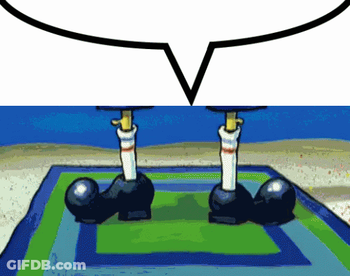 SpongeBob Standing On Rug With Speech Bubble GIF