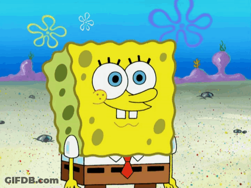SpongeBob Standing On Sandy Beach GIF