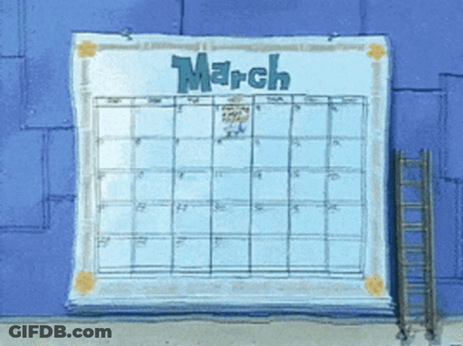Spongebob Sticking March GIF