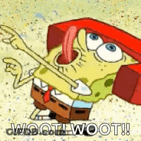 SpongeBob Sticking Tongue Out Holding Magnet GIF