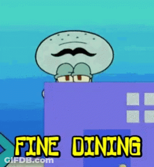 Spongebob Sunday Squidward Fine Dining GIF