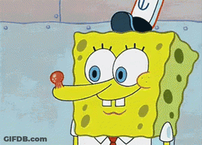 SpongeBob Surprised Pimple Popping GIF
