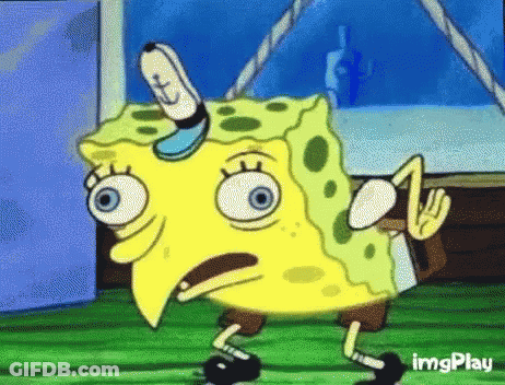 Spongebob Surprised Walking On Grass GIF