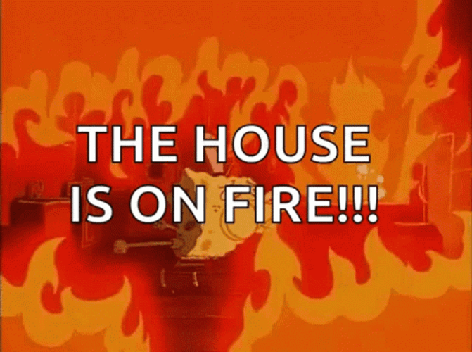 SpongeBob The House Is On Fire GIF