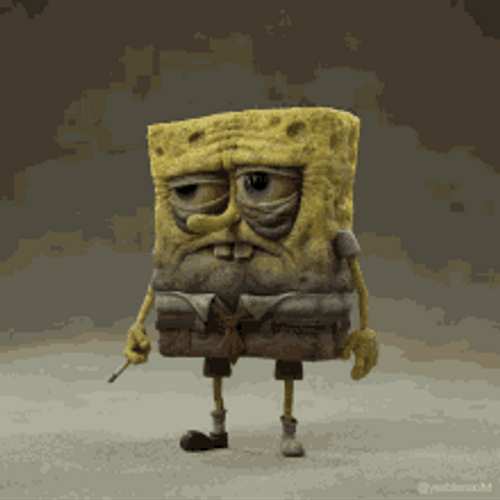 Spongebob Tired Exhausted 3D Model Spinning GIF