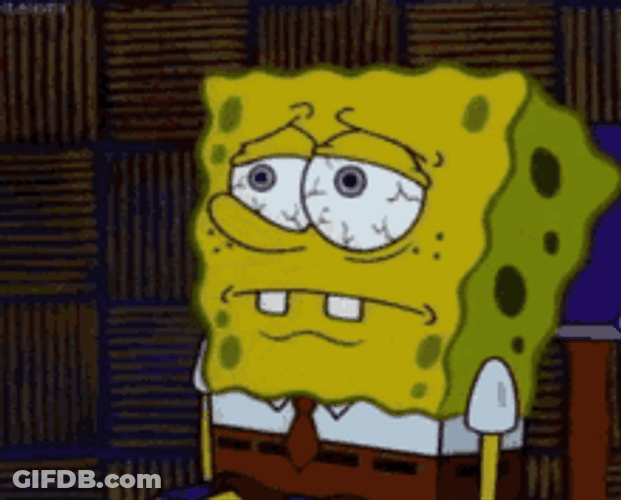 Spongebob Tired Exhausted Sleepy Droopy Face GIF