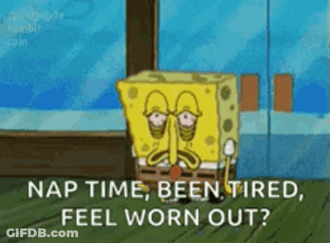 Spongebob Tired Nap Been Tired Feel Worn Out GIF