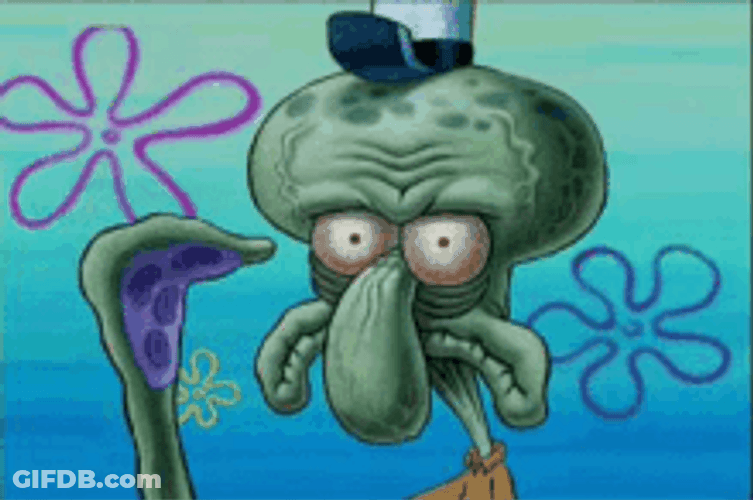Spongebob Tired Squidward Face Headache GIF