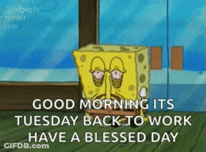 SpongeBob Tired Tuesday GIF