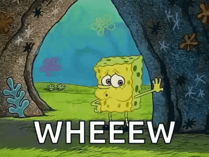 SpongeBob Tired Whew GIF