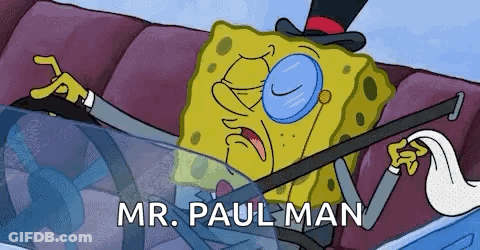Spongebob Top Hat Glasses Saying Mr. Paul Man GIF