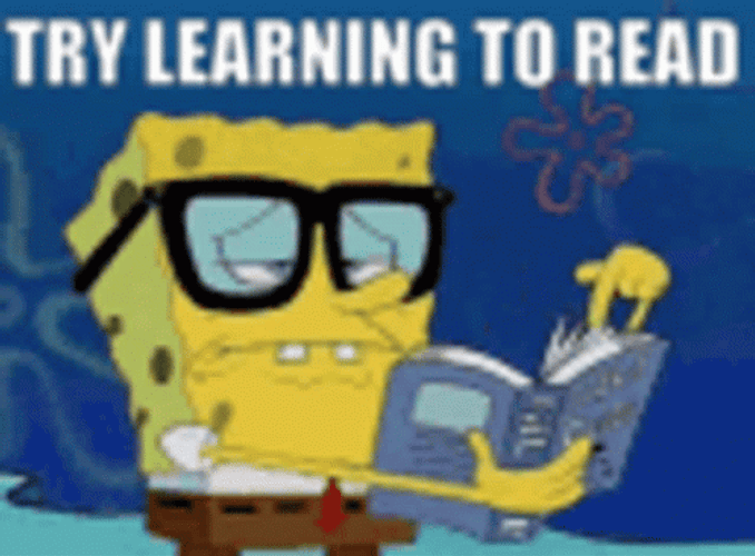 Spongebob Try Learning To Read GIF