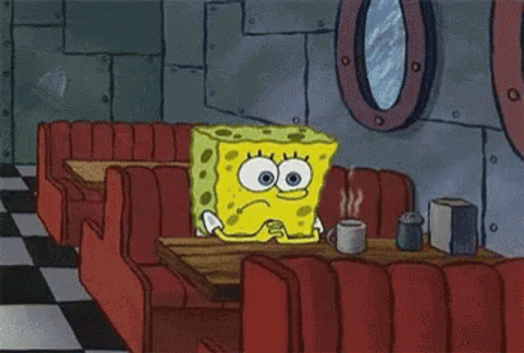 Spongebob Waiting In A Restaurant GIF