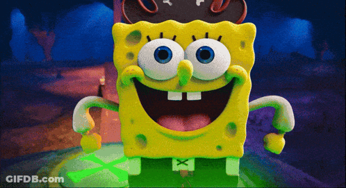 Spongebob Wearing A Pirate Hat And Pants With The Letter X GIF