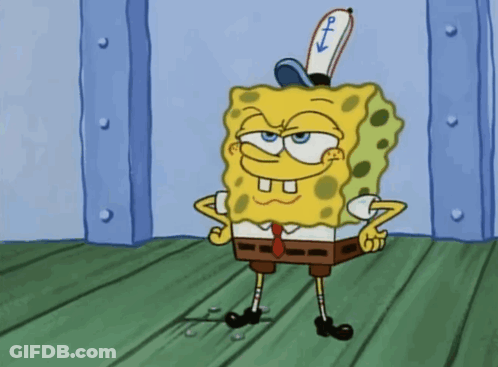 SpongeBob Wearing Anchor Hat GIF