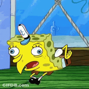 SpongeBob Wearing Anchor Hat GIF