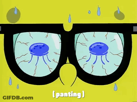 Spongebob Wearing Glasses With Jellyfish In Eyes GIF