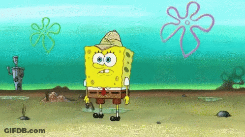 SpongeBob Wearing Hat And Tie GIF