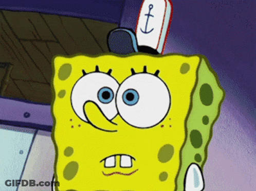 SpongeBob Wearing Hat With Blue Anchor GIF