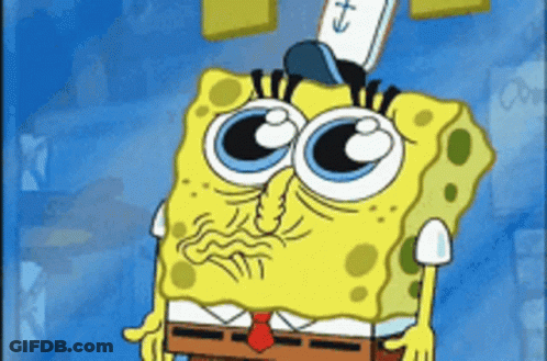 SpongeBob Wearing Hat With Letter T GIF