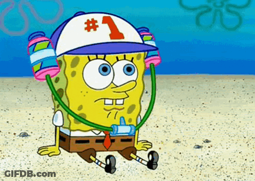 Spongebob Wearing Number 1 Hat GIF
