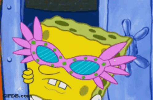 SpongeBob Wearing Pink Glasses GIF