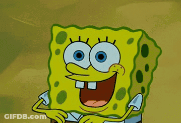 SpongeBob Wearing Rainbow Hat GIF