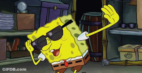 SpongeBob Wearing Sunglasses Waving GIF
