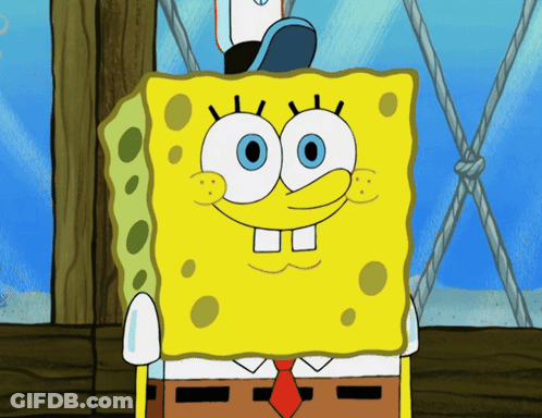 SpongeBob Wearing Tie And Hat GIF